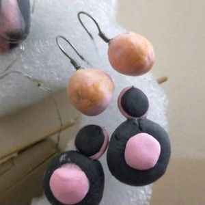 Handmade Clay Earrings Pair Of 2