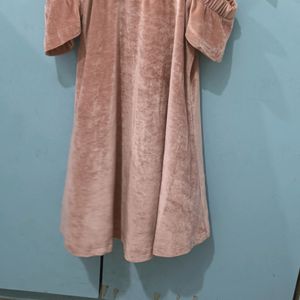 Peach Velvet Dress