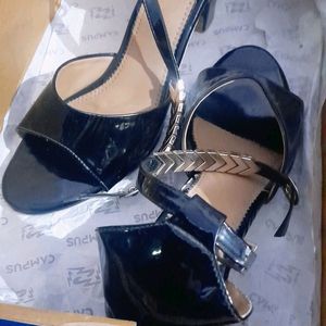 Black Denim Heels For Women