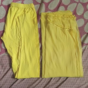 Yellow Legging And Dupatta