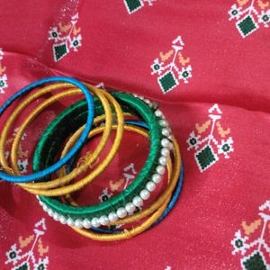 Green Yellow And Blue Bangles