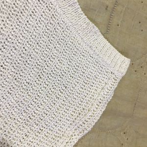 White Knitted Pullover Fits S/M