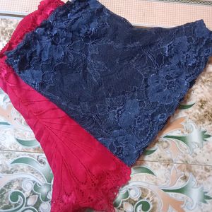 Net Panty In Navy Blue And Red In Color 34/85 Size.