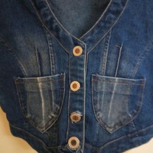 Sleeveless Denim Top