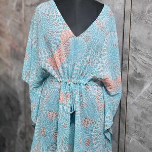 Green Printed Kaftan