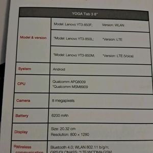 Lenovo Yoga Tab 3