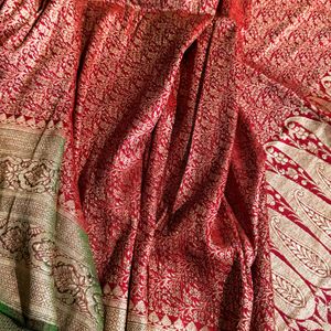 100% Pure Brocade Himroo Silk Saree