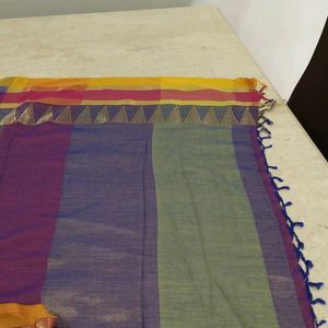 Place Your Offer!!!Royal Blue Cotton Silk Saree !!