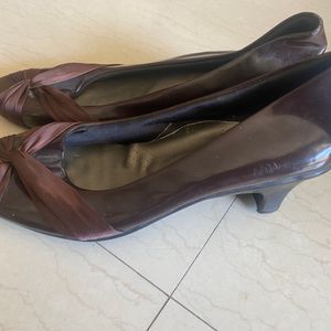 Msl Brand Women's Ribbon Bow Heel Brown Euro 39 👠