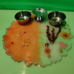 Coral Resin Thali🪻🩷