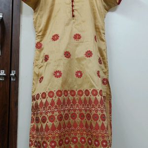 Beautiful Golden Red Kurta