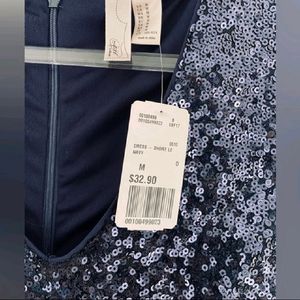 Forever 21 Exclusive Sequin Navy Blue Dress Women'