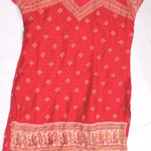 Beautiful Red Cotton Silk Kurta