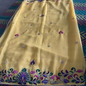 Embroidered Saree With Blouse