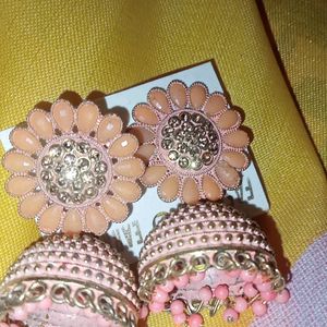 Baby pink Colour Beautiful Earrings