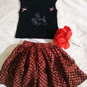 Kids Skirt Nd Top Set