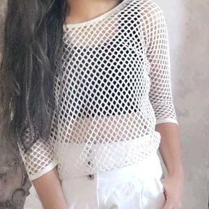 White Mesh Top Which Is Absolutely Stunning