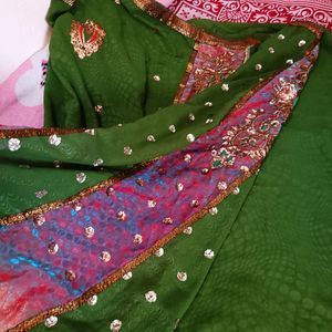 Green Designer Saree