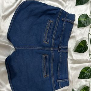 Denim Mid Blue Shorts.