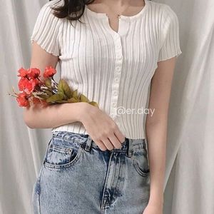 White Korean Button Up Top