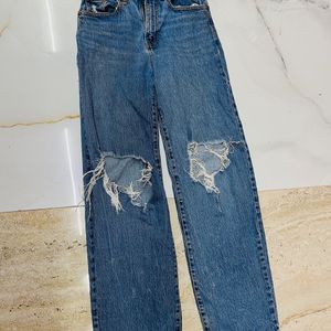 Ripped Wide Leg Jeans