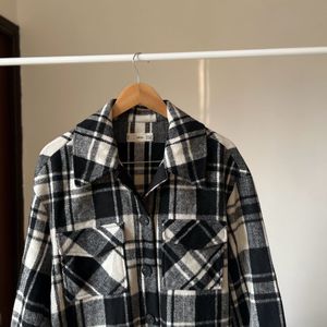 MANGO Women Black White Checked Tailored Jacket