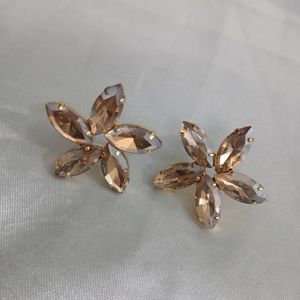 Korean Glassstone Floral Earrings