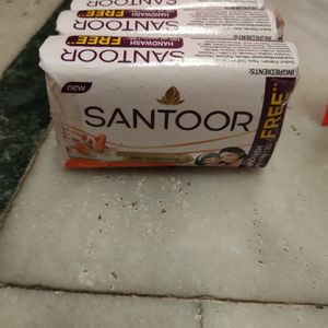 Santoor Soaps With Hand Wash Free