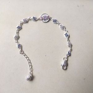 Pure Silver Beautiful CZ Stone Hand Bracelet