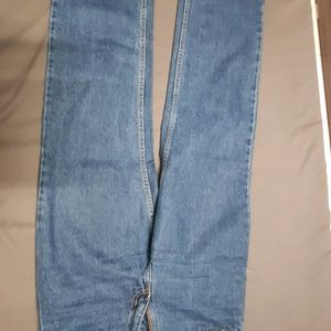 Wide Leg Blue Jeans