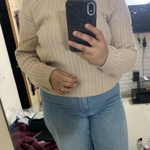 Beige Knitted Sweater