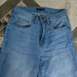 Blue Washed Flared Jeans