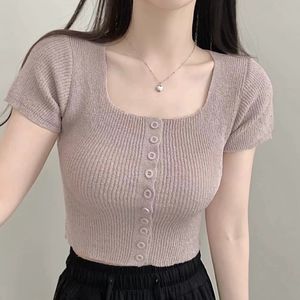 Knitted Crop Top For Casual Wear