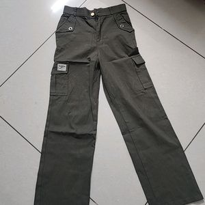 Army Green Cargo Pants Smart Look