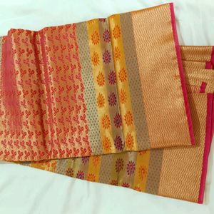 New Silk Saree With Stitched Blouse