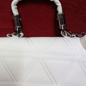 White Leather Bag Slingbag Handbag From Italy