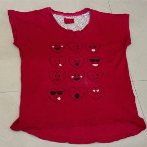 Red Colour Night Top