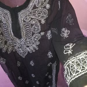 Black Chikankari Kurti