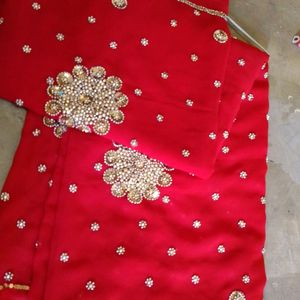 Heavy Red Saree For New Bride