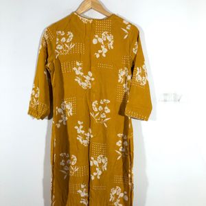 Mustard Yellow Printed Kurta(Women’s)