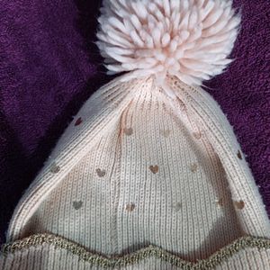 Woollen Cap For 1-3 Year Girl's