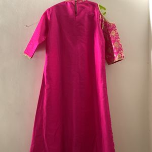 Anouk, Magenta With Golden Print, New Style, Long