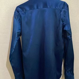 Navy Blue Satin Shirt