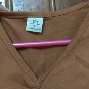 Brown Ruched Crop Top