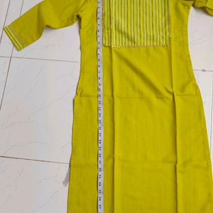 Lime Green Kurta Set With Duptta