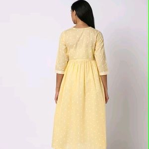 Avasaa Yellow Cotton Dress For Summer