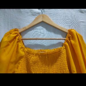 Yellow Mustard Crop Top (Stretchable)