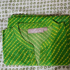 Utsa Ethnic Wear - Green Colour With Stripes