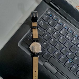 Silver Dial Leather Strap Raga Titan