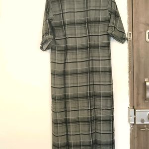 Libas Olive Green & Black Checks Pathani Kurta